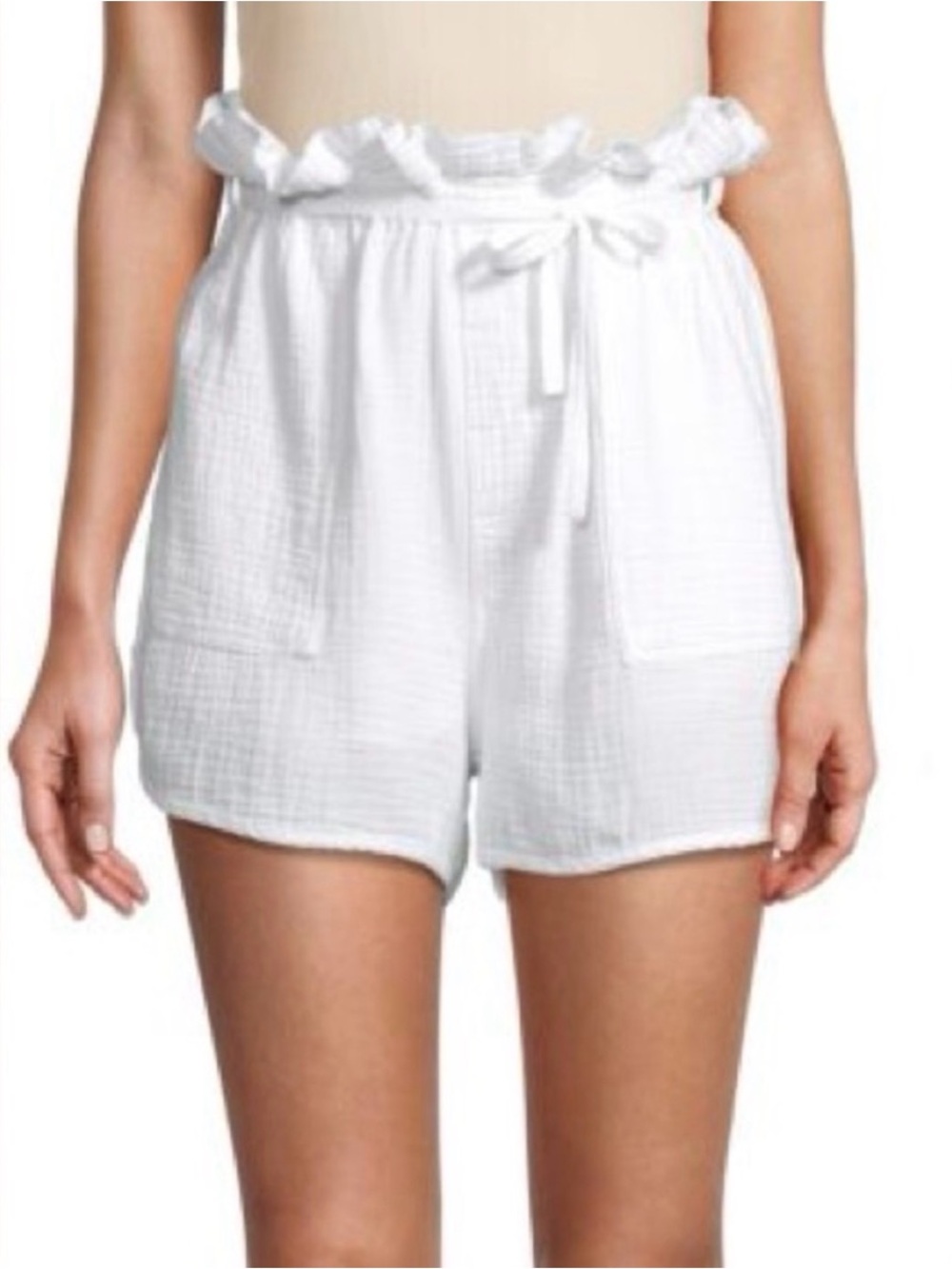 Splendid White GAUZE coastal Boho  Paperbag Waist Shorts NWT  $128